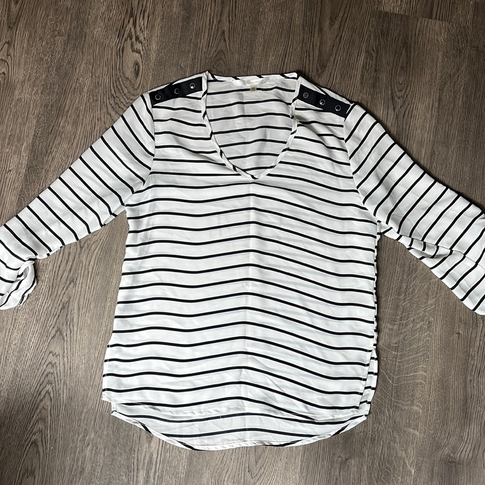 Striped Blouse with button details